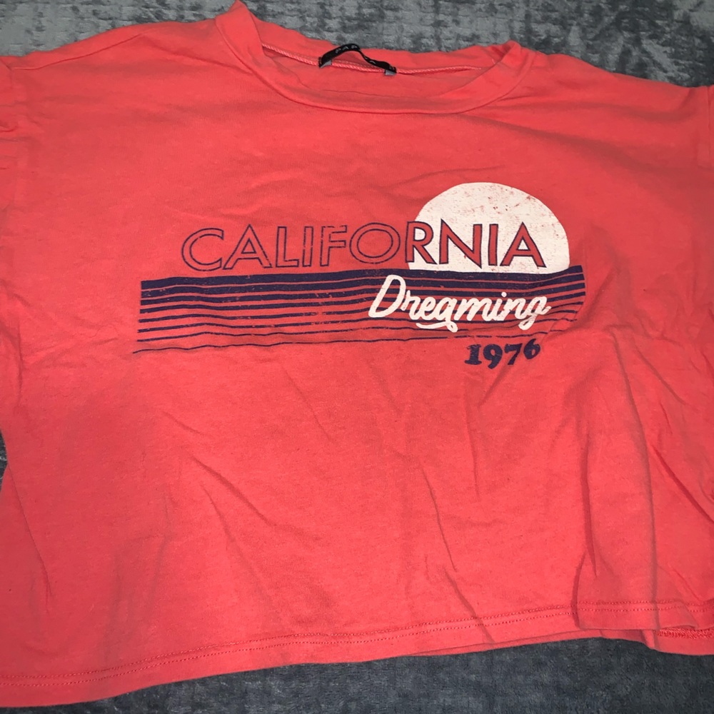 Papaya cropped tee